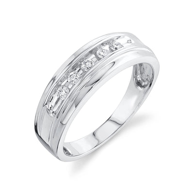 Mens Bands Wedding Rings in White Gold containing Diamond 434980