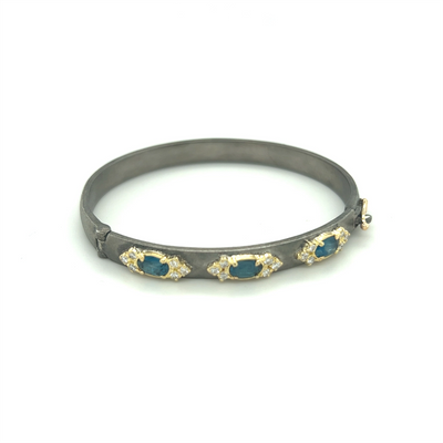 Armenta Bracelets in Mixed Metals containing London blue topaz, Multi-gemstone, Diamond 21467