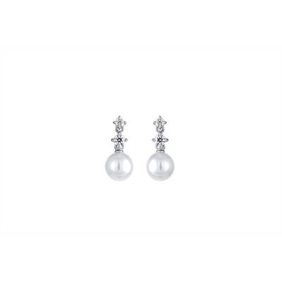 Mikimoto Earrings in White Gold containing Multi-gemstone, Diamond, Pearl MEQ10198ADXW