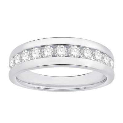 Mens Bands Wedding Rings in White Gold containing Diamond 436246