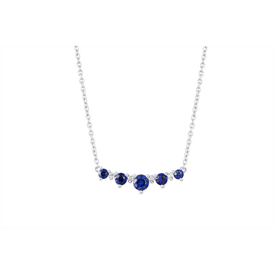 Fana Necklaces in White Gold containing Multi-gemstone, Diamond, Sapphire N1872S/WG