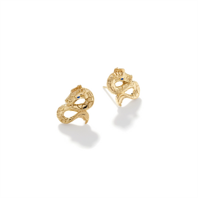 John Hardy Earrings in Yellow Gold containing Sapphire EGS60256BSP