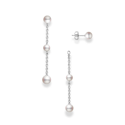 Mikimoto Earrings in White Gold containing Pearl MEQ10201AXXW