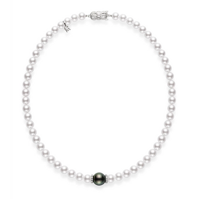 Mikimoto Necklaces in White Gold containing Multi-gemstone, Diamond, Pearl MZP10269ZDXW