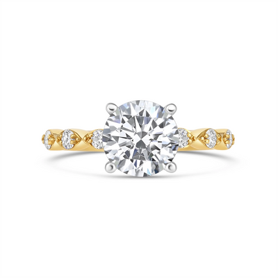 Simon G Engagement Rings in Mixed Metals containing Diamond LR4017