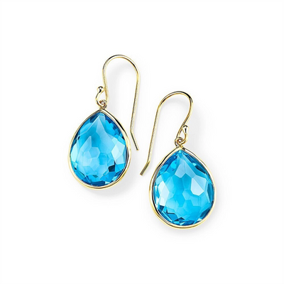 Ippolita Earrings in Yellow Gold containing Blue topaz  GE350SBT-B