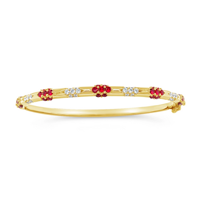 Jack Kelege Bracelets in Yellow Gold containing Multi-gemstone, Diamond, Ruby KGB169Y-R