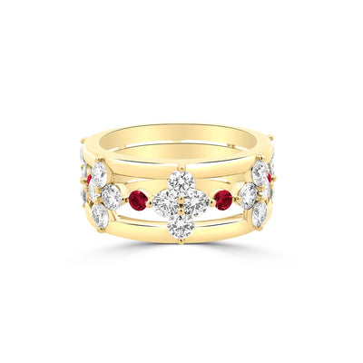 Jack Kelege Rings in Yellow Gold containing Multi-gemstone, Diamond, Ruby KGBD260RY