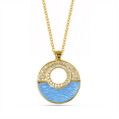 Frederic Sage Necklaces in Yellow Gold containing Blue topaz , Multi-gemstone, Diamond P3872N-4-BTY