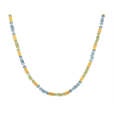 Gurhan Necklaces in Yellow Gold containing Blue topaz , Peridot, Multi-gemstone, Diamond OKN-YG-MS-25994-18