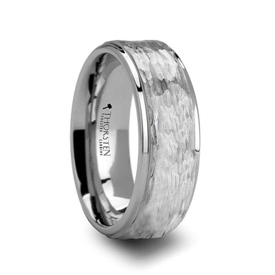 Mens Bands Wedding Rings in Alternative Metals W637-WTHF-8MM-10