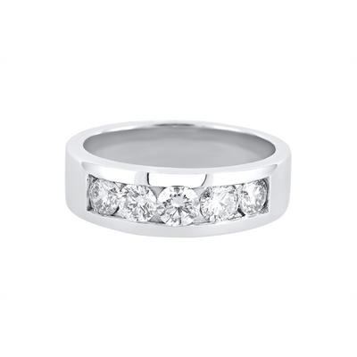 Mens Bands Wedding Rings in White Gold containing Diamond 445687