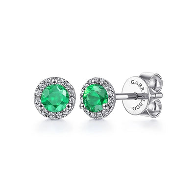 Gabriel & Co Earrings in White Gold containing Multi-gemstone, Diamond, Emerald EG12372W45EA