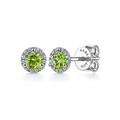 Gabriel & Co Earrings in White Gold containing Peridot, Multi-gemstone, Diamond EG12372W45PE