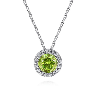 Gabriel & Co Necklaces in White Gold containing Peridot, Multi-gemstone, Diamond NK2824W45PE