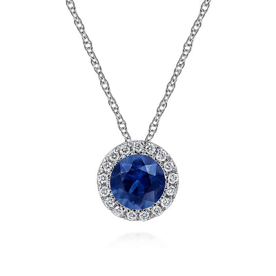 Gabriel & Co Necklaces in White Gold containing Multi-gemstone, Diamond, Sapphire NK2824W45SA