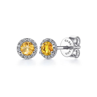 Gabriel & Co Earrings in White Gold containing Citrine, Multi-gemstone, Diamond EG12372W45CT