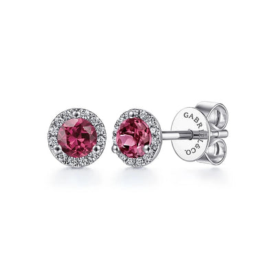 Gabriel & Co Earrings in White Gold containing Pink tourmaline, Multi-gemstone, Diamond EG12372W45PT