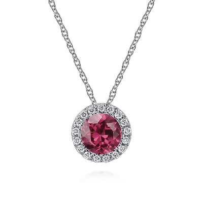 Gabriel & Co Necklaces in White Gold containing Pink tourmaline, Multi-gemstone, Diamond NK2824W45PT