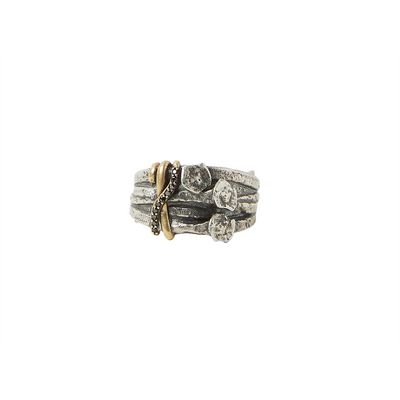 John Varvatos Rings in Mixed Metals containing Black diamond 446843