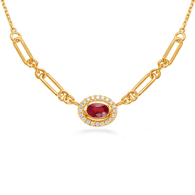 Necklaces Necklaces in Yellow Gold containing Multi-gemstone, Diamond, Ruby 447017