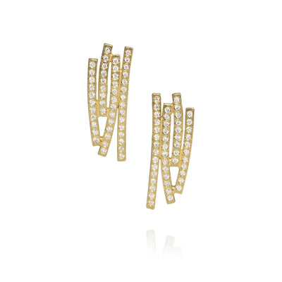 Todd Reed Earrings in Yellow Gold containing Diamond trde446-med-18ky