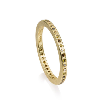 Todd Reed Wedding Rings in Yellow Gold containing Diamond TRDR390-18KY-AUT