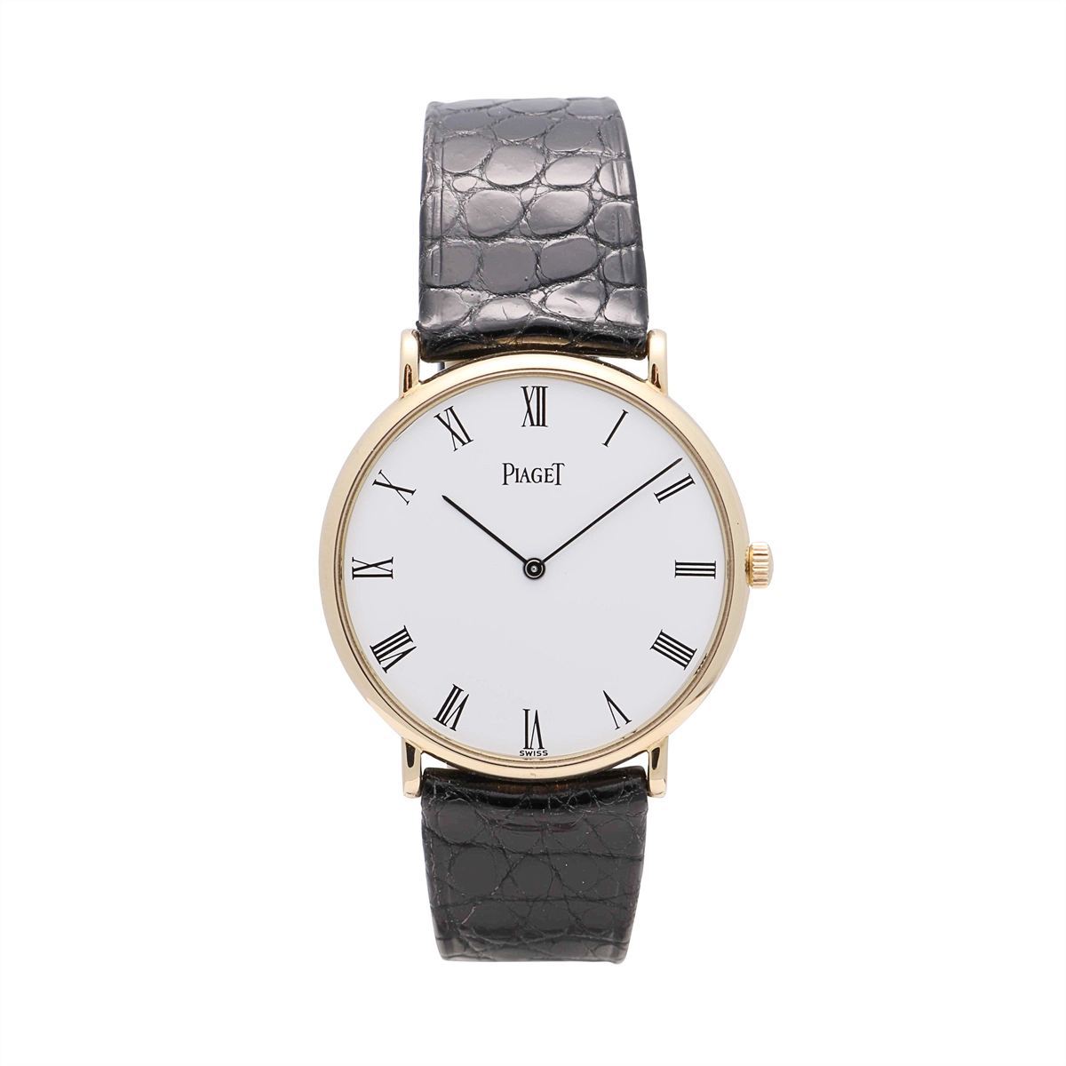 Piaget Mecanique Watch 18K Yellow Gold White Roman 32.5mm Manual Wind ...